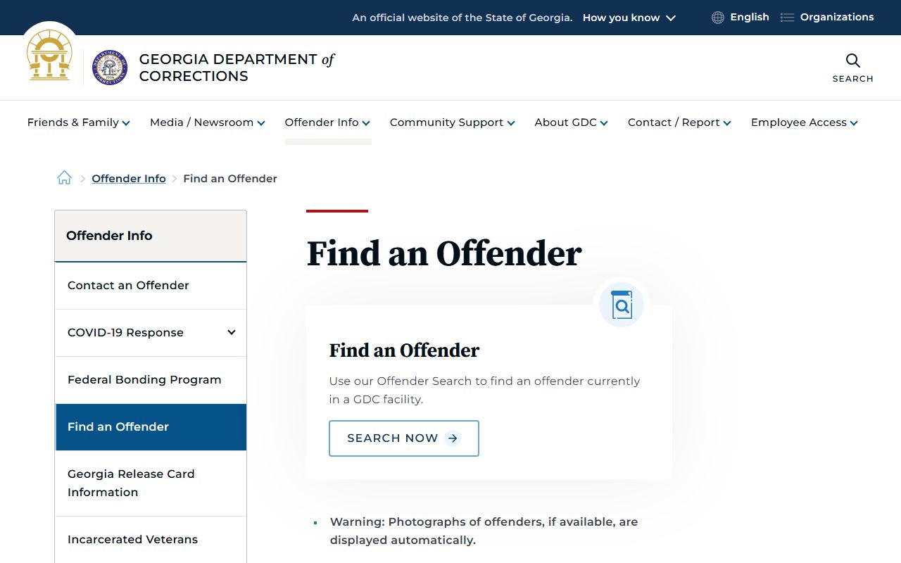 Georgia Department of Corrections offender locator for Stephens County sentenced inmates