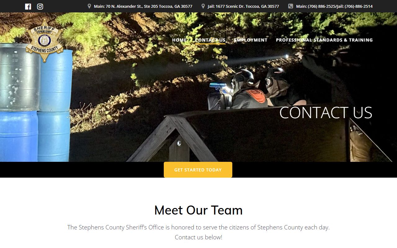 Stephens County Jail contact information